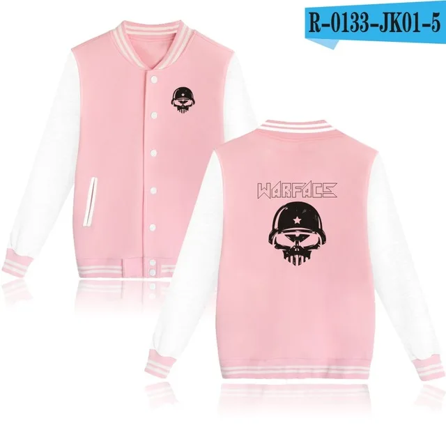 pink and white Геймер битва фронты WARFACE толстовка бейсбольная куртка Мужская/женская униформа пальто camisa masculina аниме размера плюс куртки одежда - Цвет: pink and white