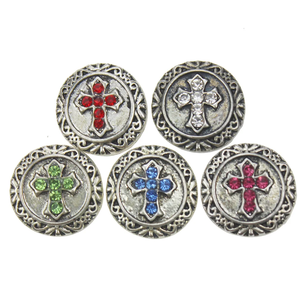 10 шт./лот оснастки кнопки ювелирные изделия любовь крест черный нажимать на fit 18/20