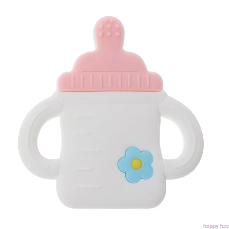 

New Milk Bottle Baby Teether BPA Free Silicone Chew Charms Baby Teething Gift Toddler Toys