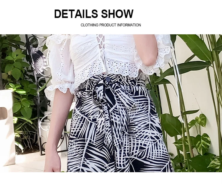 Летние новые винтажные Свободные Штаны Boho с высокой талией, свободные длинные женские брюки с цветочным принтом, повседневные женские пляжные штаны для отдыха
