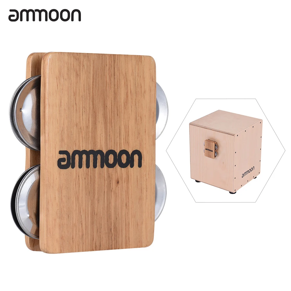 Ammoon Cajon коробка барабан спутником аксессуар 4 колокол Jingle Castanet для упаковки крема