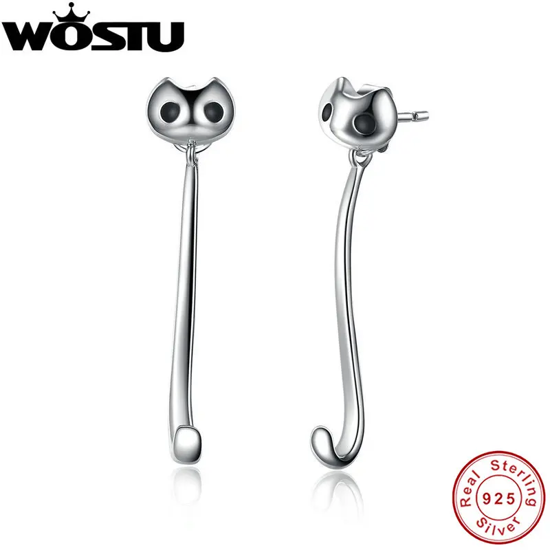 Женские серьги-подвески WOSTU из 100% стерлингового серебра 925 пробы подлинные