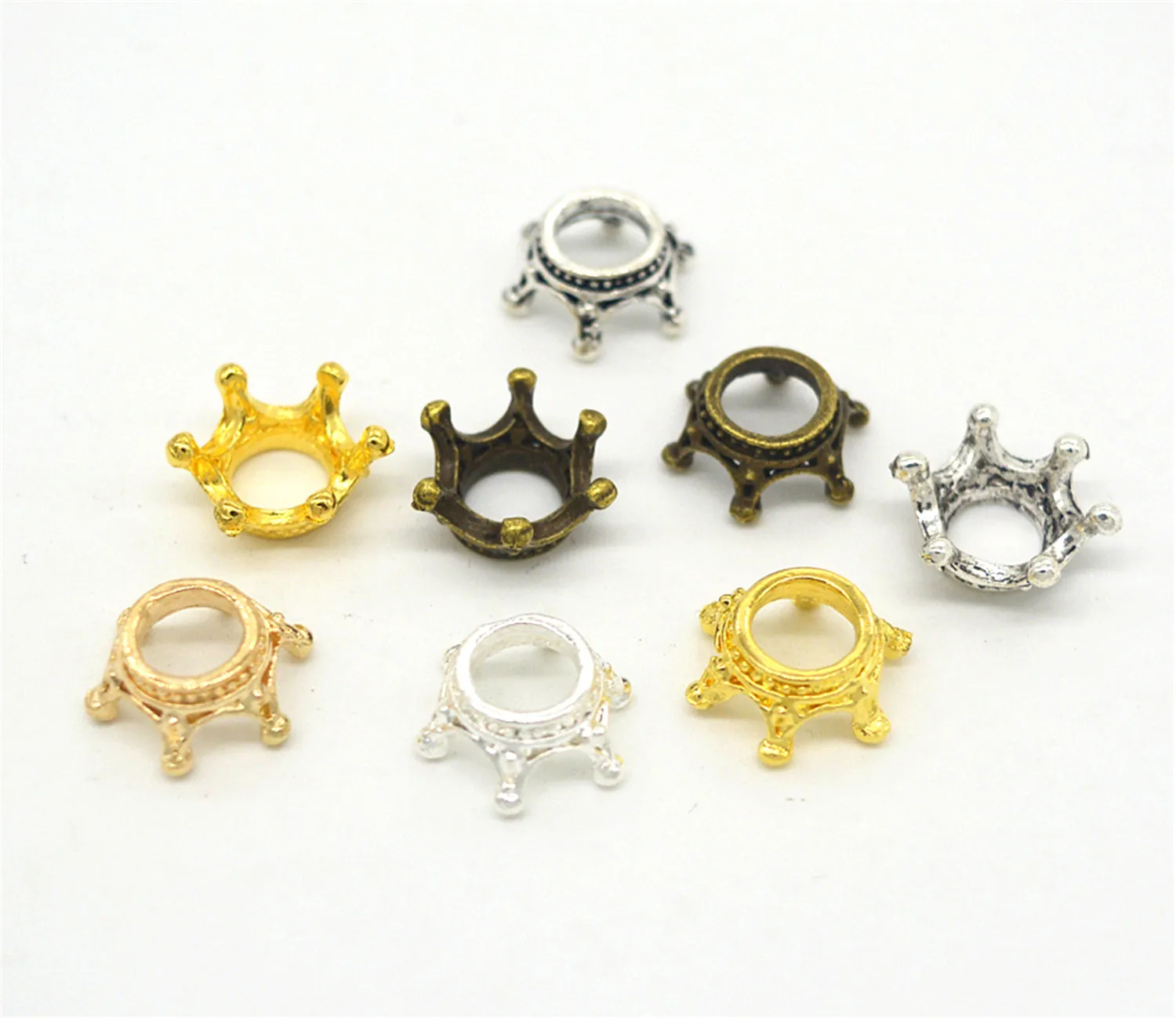 

20pcs/lot 6 Colors Plated Vintage Crown Beads Alloy Spacer Beads Charms Pendant For Jewelry Making DIY Jewelry Accessories