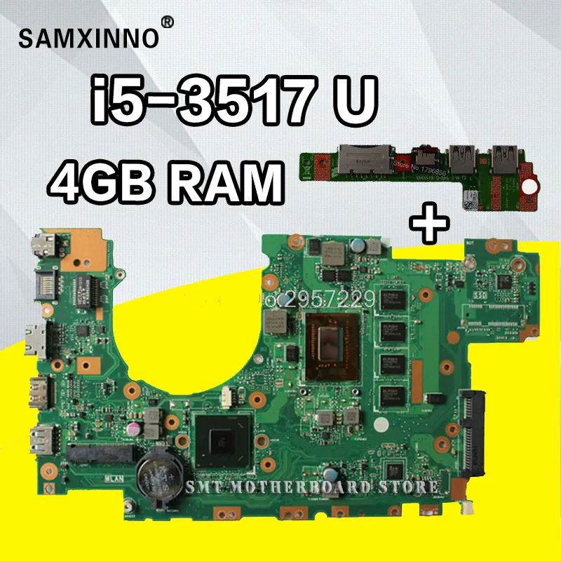 Отправка платы + X402CA материнская плата I5 3517U 4 ГБ для For Asus F402C F402CA F502C Материнская