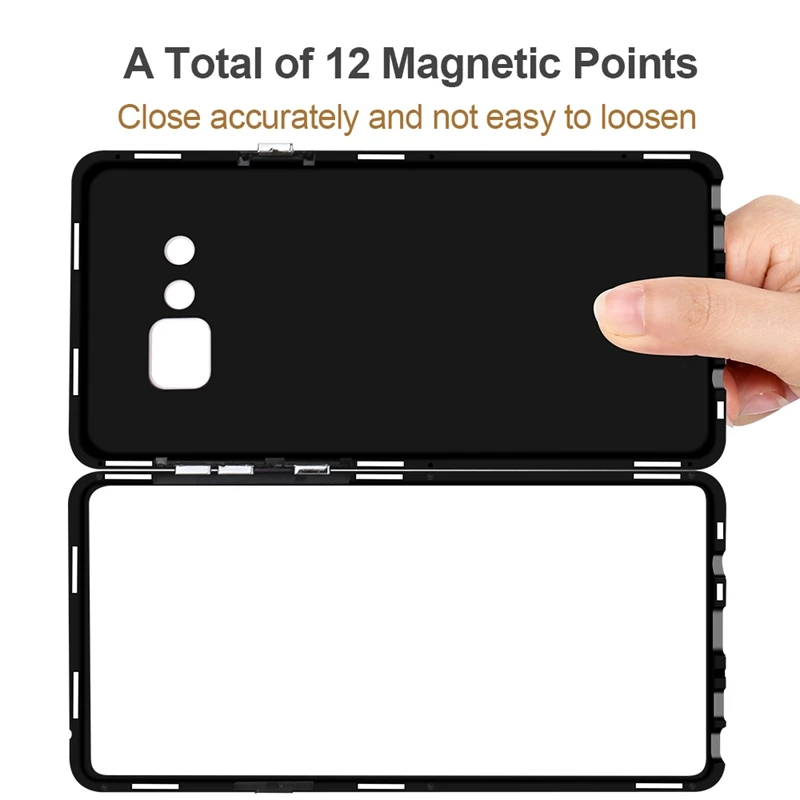 Роскошный Магнитный флип-чехол для samsung Galaxy Note 8, 9, S7, S7E, S8, S9 plus, чехол из поликарбоната с рисунком, закаленное стекло, задняя крышка