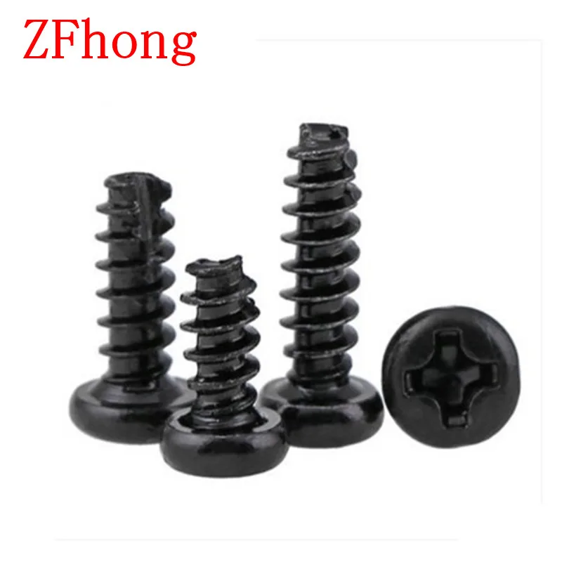 

500pcs/lot M2.3*4/5/6/8/10/12 Pan head Steel With black Scrape Point Cutting Tapping Screws