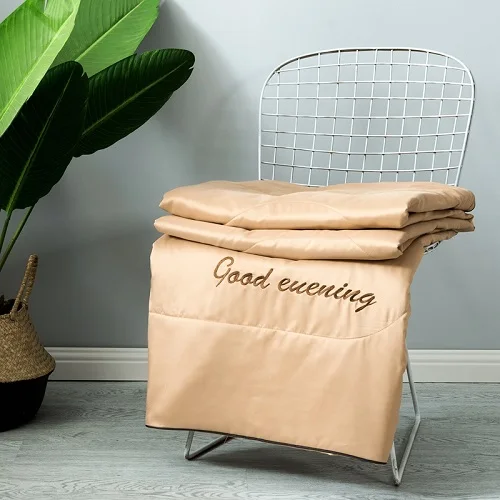 Light Brown Однотонные Шелковые летние одеяла с вышивкой, которые дарят ощущение мягкости и шелковистости в среде кондиционирования воздуха - Цвет: Light Brown