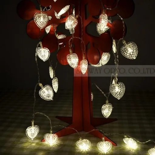 2 м 6.5ft 20 LED на батарейках в форме сердца гирлянды для дома сада вечеринки улицы