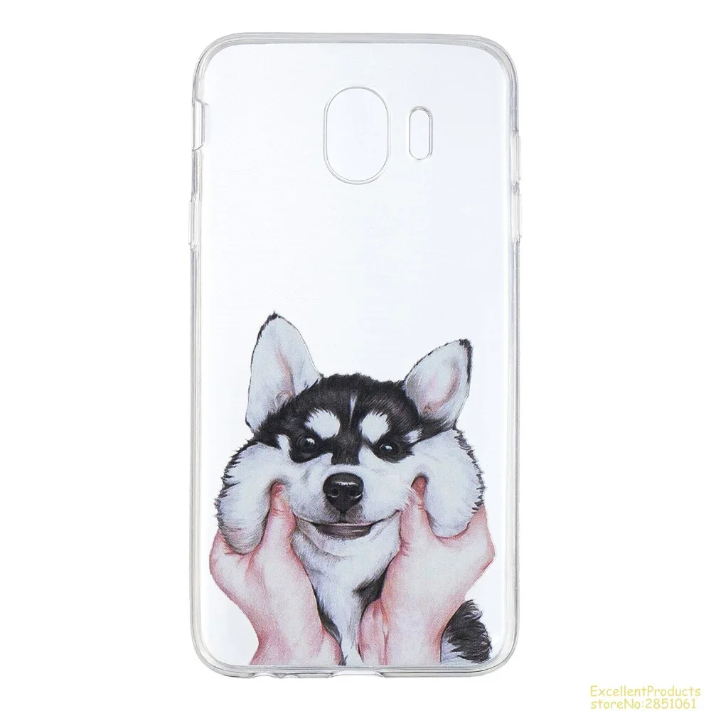 Силиконовый чехол для samsung J4 2018 fundas hoesje милый забавный мультфильм с рисунком