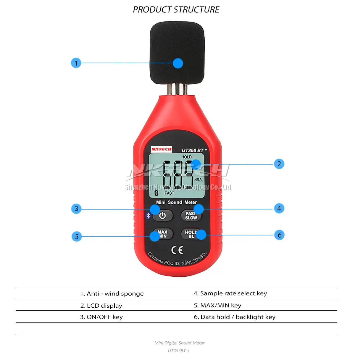 Nktech ut353bt шумомер цифровой bluetooth Шум метр тестер 30 130db децибел мониторинга