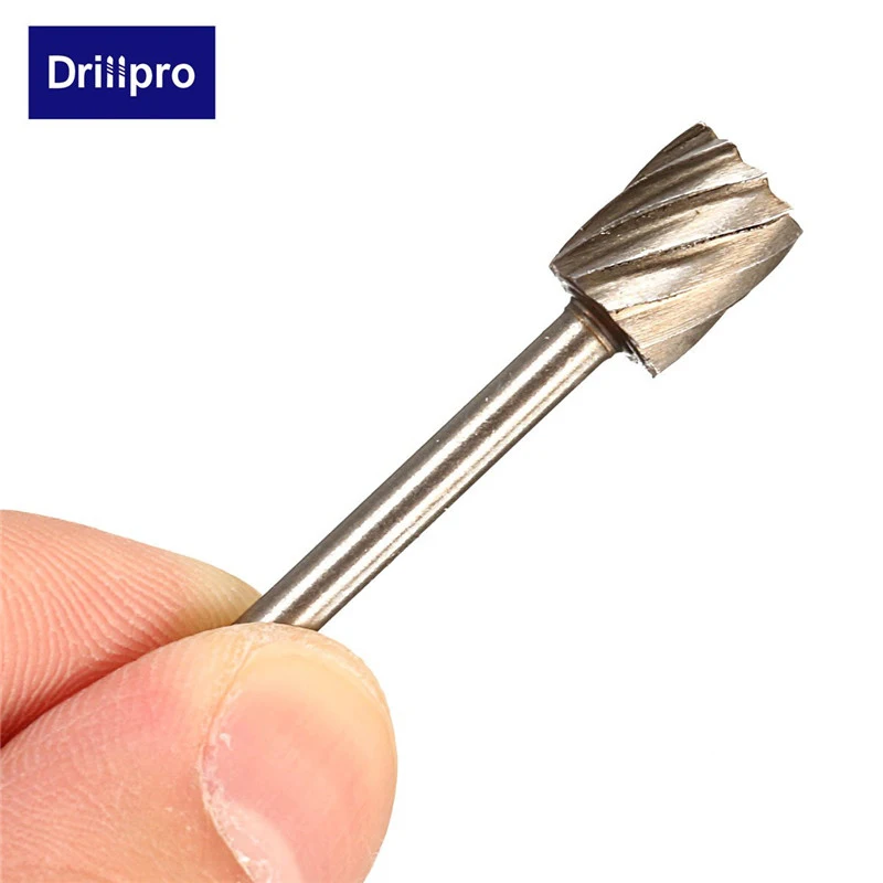 Drillpro 10 шт., 3,175 мм, HSS Фрезерные фрезы, сверла, фрезы для Dremel и роторной гравировки, аксессуары для станков