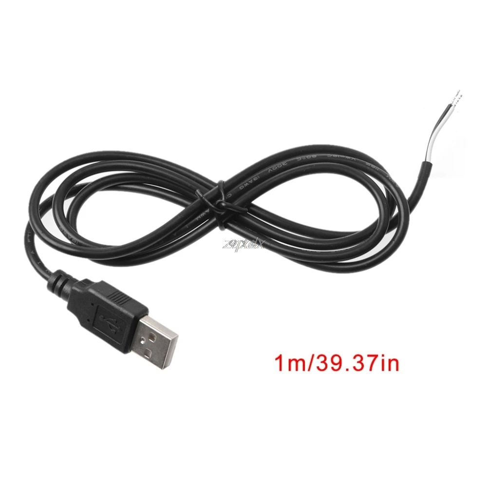 5 в USB 2 0 штекер Pin провода шнур питания кабель соединитель DIY 1 м провод Прямая