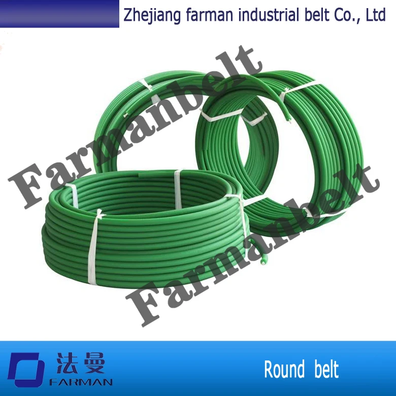 Зеленый оранжевый прозрачный PU круглый пояс полиуретановый приводной ремень