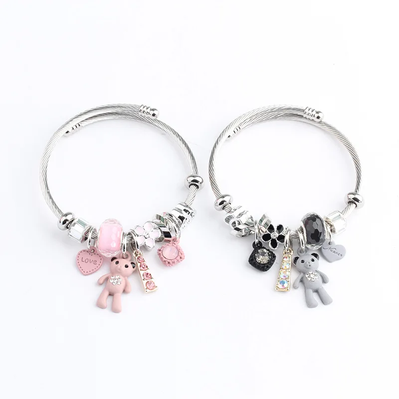 Регулируемый браслет из нержавеющей стали манжеты с изображением маленького