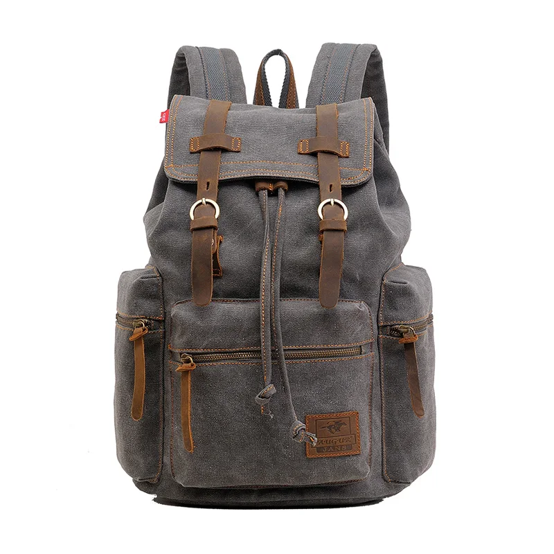 

Men's Backpack Retro Genuine Leather Backpack Multi Pocket Waterproof Travelling Large Capacity Back bag Mochila Masculina