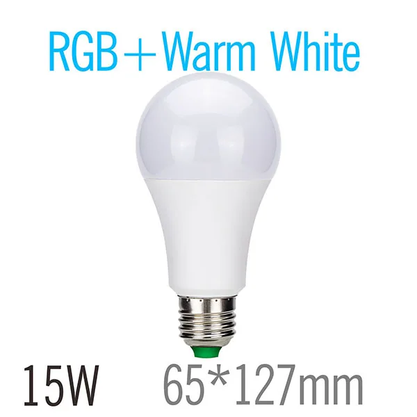 15W RGB Warm Светодиодный светильник RGB с регулируемой яркостью, 5 Вт, 10 Вт, 15 Вт, AC85-265V, 16 видов цветов, с ИК-пультом дистанционного управления, умное освещение в помещении, вечерние, для украшения шоу - Испускаемый цвет: 15W RGB Warm