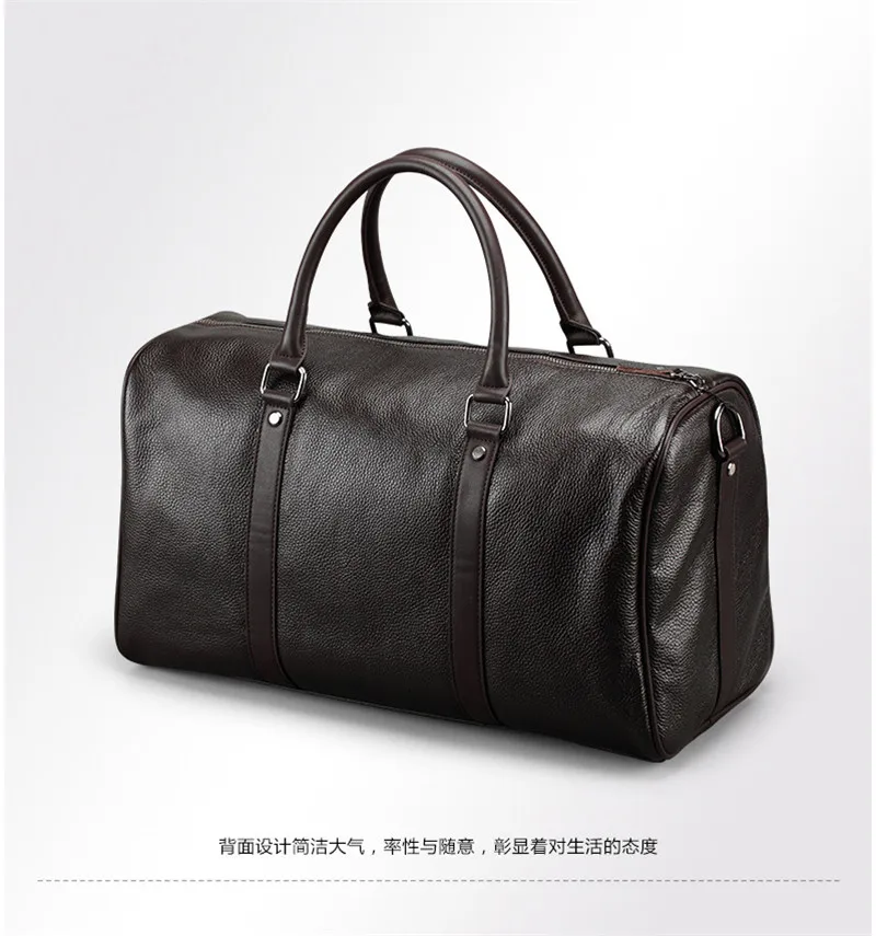 Модная Дорожная сумка из натуральной кожи Мужская большая для ручной клади