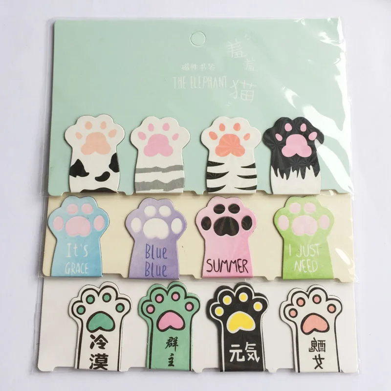 

4pcs /Set Cute Cat Paw Magnetic Bookmarks Books Marker of Page Stationery School Office Supply Paper Clip