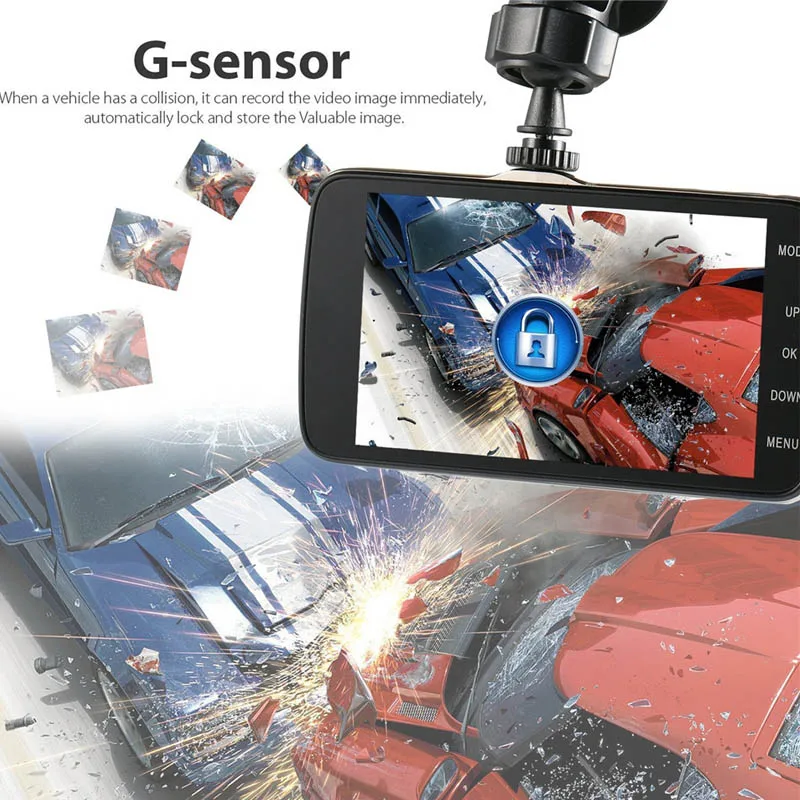 4.0 inch Full HD 1080P Car DVR with Rear Camera Digital Auto Video Recorder Player WDR Dashcam Registrator G-Sensor | Автомобили и