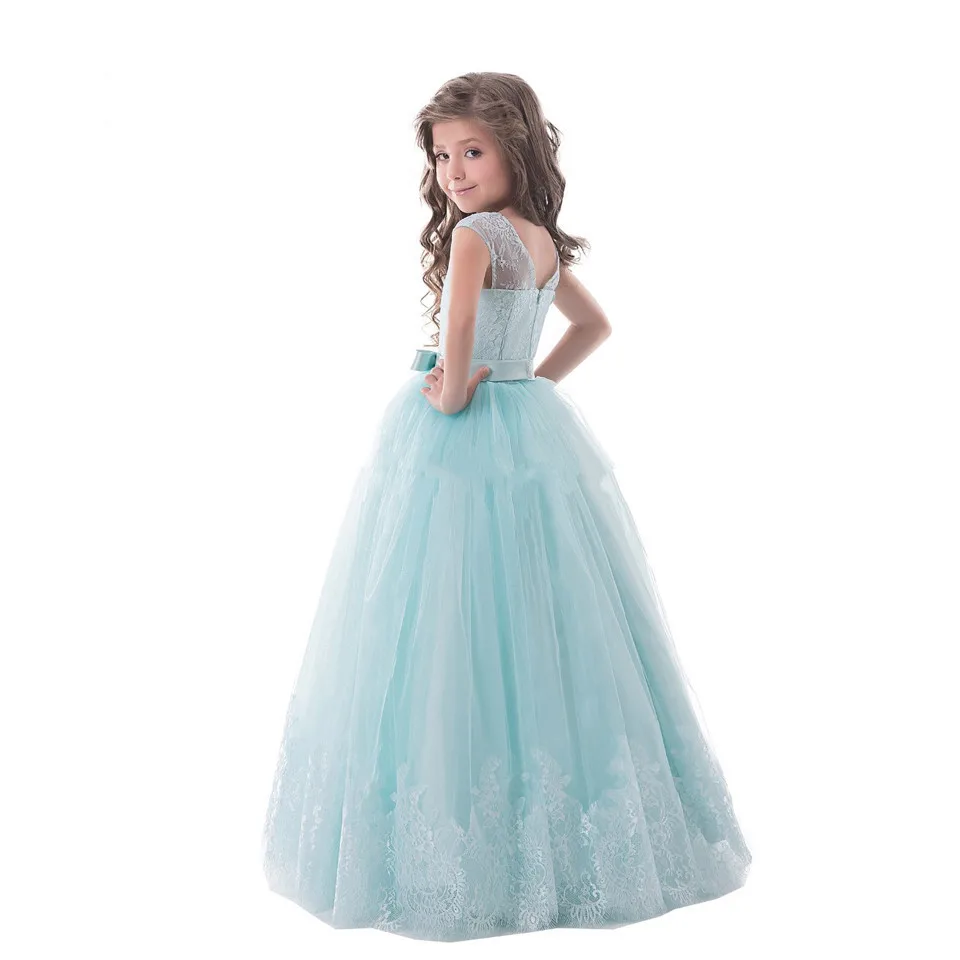 2017 красивое платье с цветочным узором для девочек бальное кружевное фатиновое