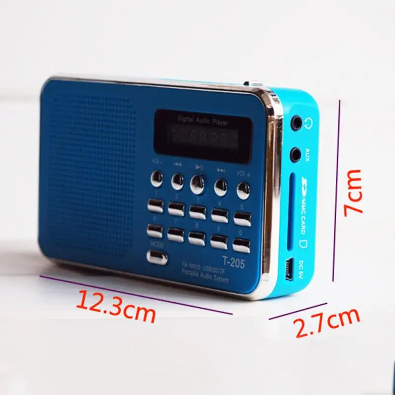 Новейший портативный T205 fm радио mp3 плеер мини музыкальный динамик