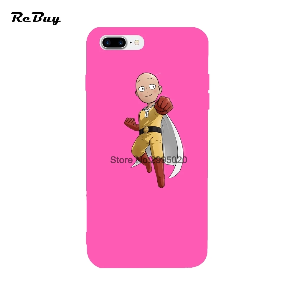 One Punch Man For iPhone Case 6 6S 7 8 X Plus Soft TPU Colorful Back Cover Cases 4.7/5.5 Inch |