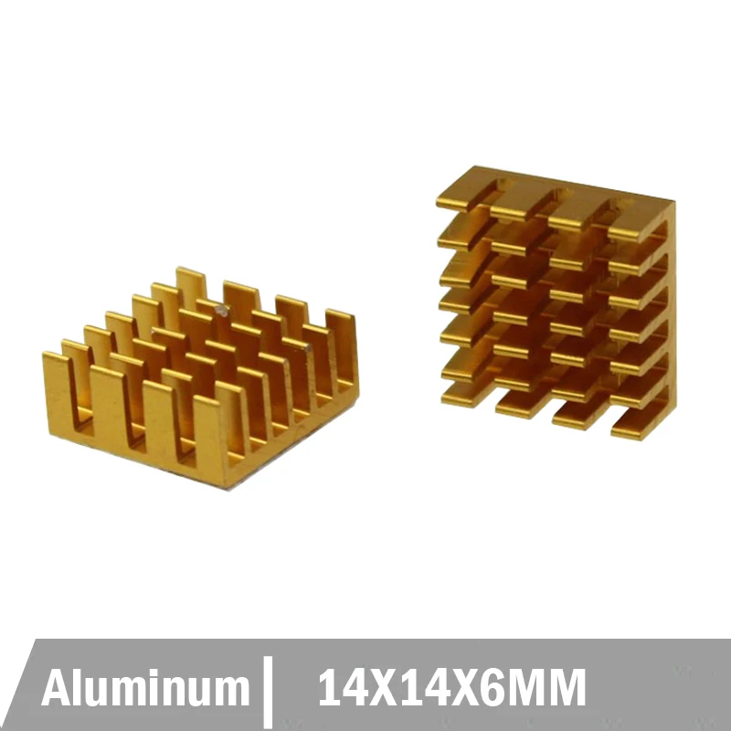 500 шт. 14x14x6mm Золотой теплоотвод алюминиевый чип VGA RAM LED IC электронный радиатор
