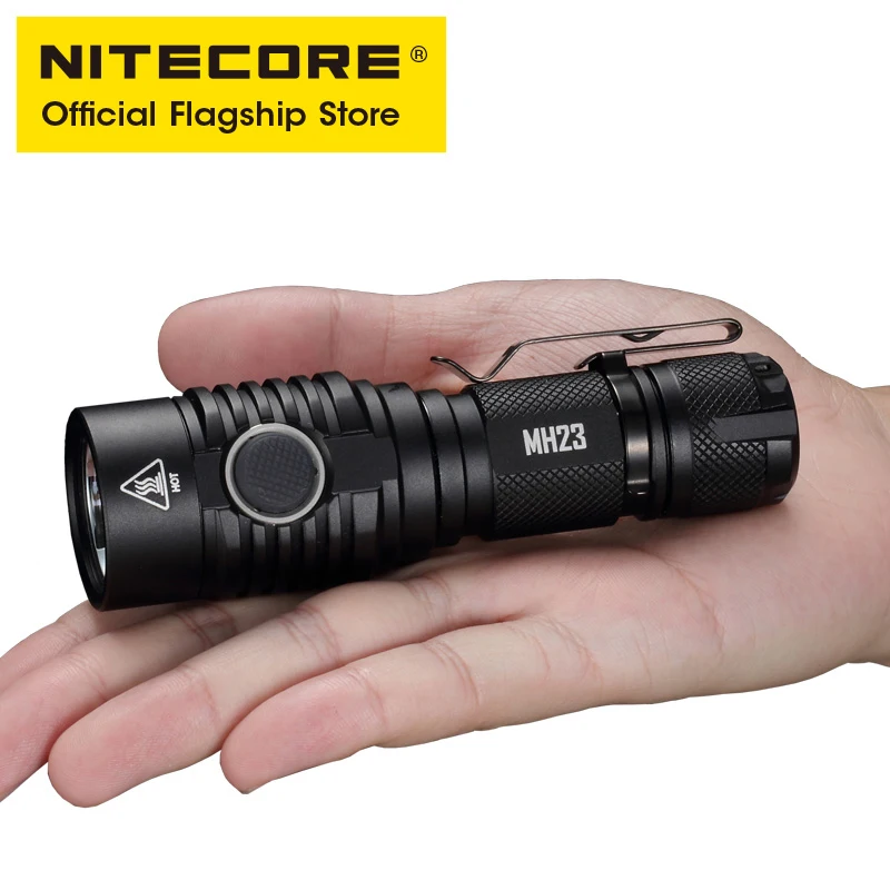 Nitecore MH23 ультра яркий ДАЛЬНОБОЙНЫЙ Прямая зарядка USB флэш светильник нажатием