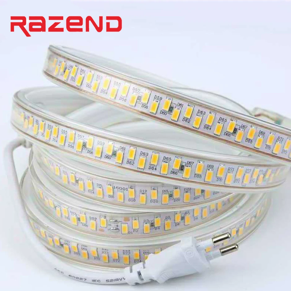 

180led/m LED Strip Tape Waterproof 5730 Strips Light SMD 5630 220V 240V Power plug White/Warm White 100m 50m 10m 20m Available