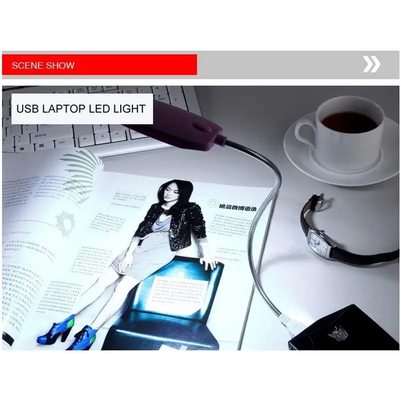 LumiParty USB Гибкая мини лампа Для Книг Регулируемая 28 Светодиодная настольная для