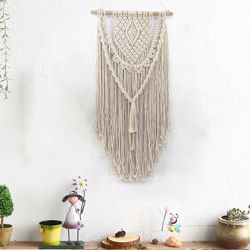 

New Handmade Bohemian Macrame Wall Hanging Tapestry Hand Knotted Wall Art Tapisserie Boho Home Room Decoration Accessories tapiz
