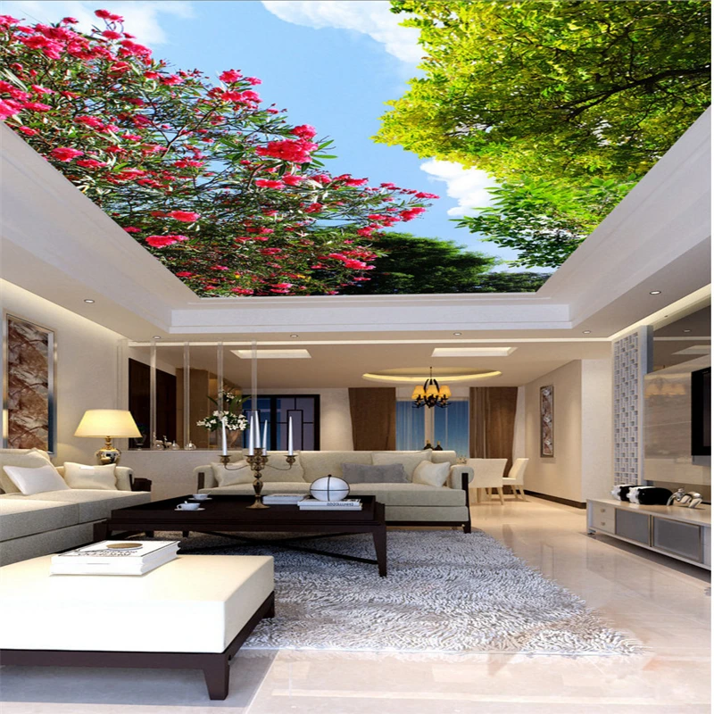 Большой заказ обои голубое небо Белое Облако Цветок Дерево зеленое дерево