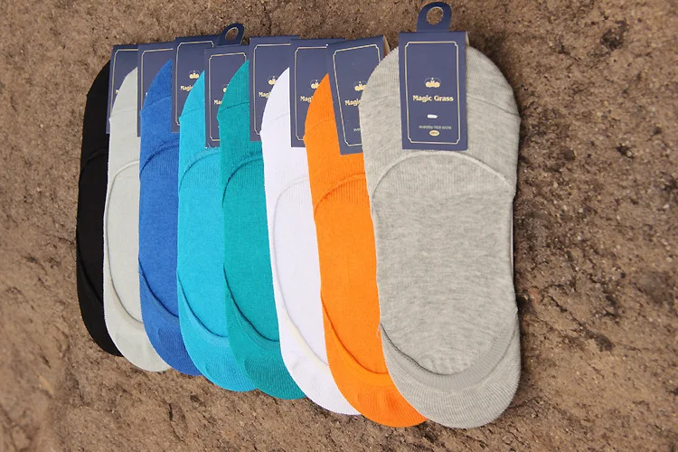 Men silicone non-slip socks cotton men's bamboo fiber invisible multicolor men burst models | Тематическая одежда и