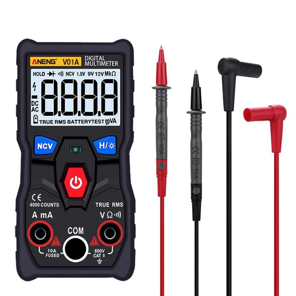 ANENG V01A Telt Digitale мультиметр тестер True RMS intelligente NCV AC/DC гаечный Stroom Ohm тестовый