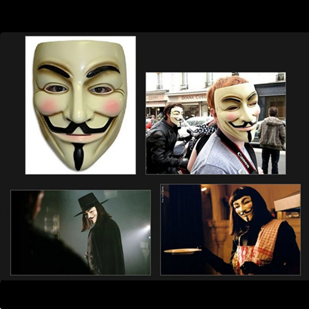 DHL Бесплатная доставка 100 шт. Вендетта маска для лица V For Vendetta анонимная фильм Гай