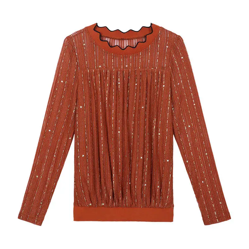2018 EvelingAsky Korean Chiffon Blouse Striped prints Office Women Shirt Tops Spring Autumn The New Casual |