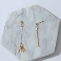 2020 korea korean fashion asymmetric long chain earrings elegant crystal jewelry little tassel pendant ms brincos big discounts