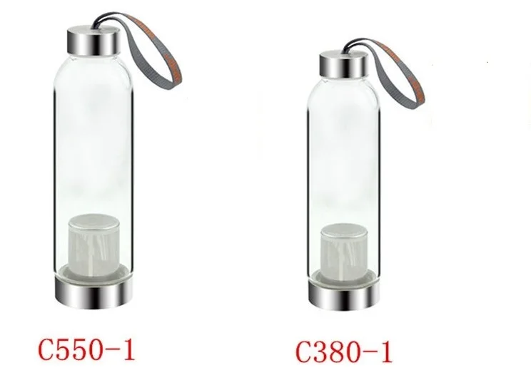 1 шт. термостойкий стеклянный спортивный чайник с заварником для чая и веревкой 380