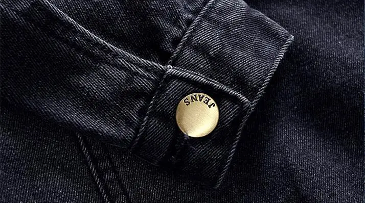 

Rlyaeiz 2018 Spring Autumn Denim Jacket Men Casual Brand Clothing Single Breasted Jackets Black Color Outwear Coat Plus Size 5XL