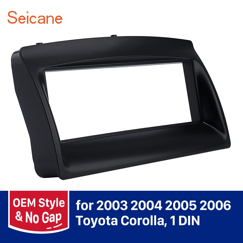 

Seicne One Din Dash Mounting Kit Car auto Stereo Radio Panel Fascia for Toyota Corolla 183*53mm Black Audio Frame Panel