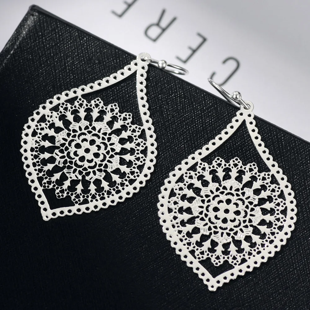 Женские серьги подвески neoglory в виде рыбьего крючка с каплями воды элегантные