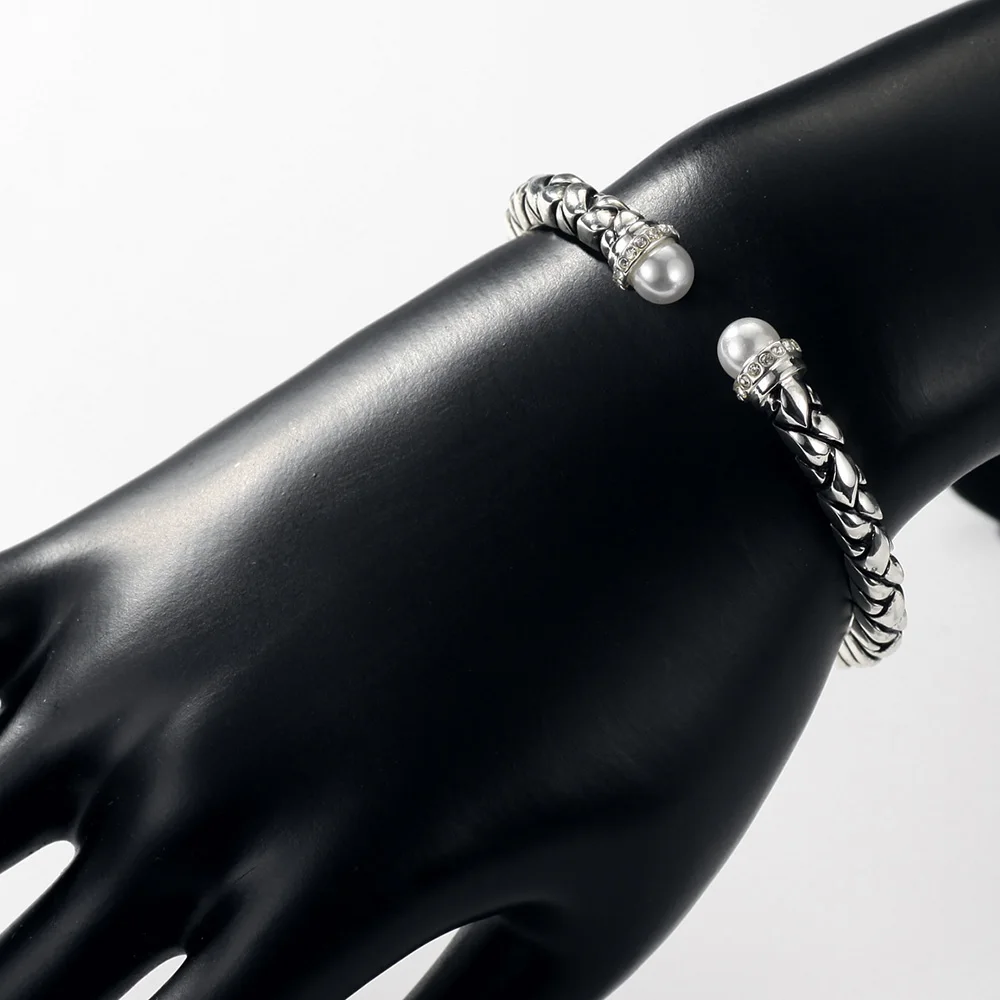 Neoglory Стразы антикварные посеребренные Регулируемые браслеты и для женщин модные