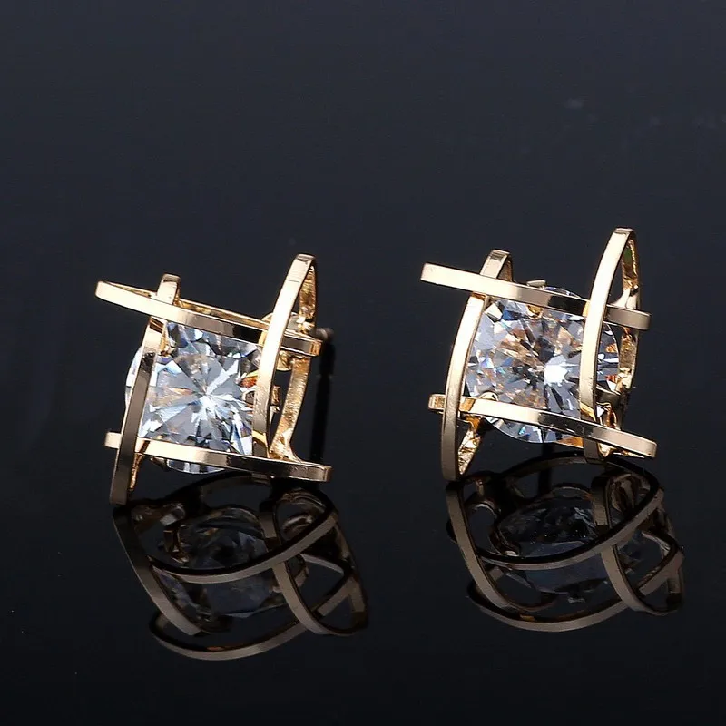 elegant and charming black with rhinestones full of crystal squares Earrings-carnations for For women Shoes girls 20182105 | Украшения и
