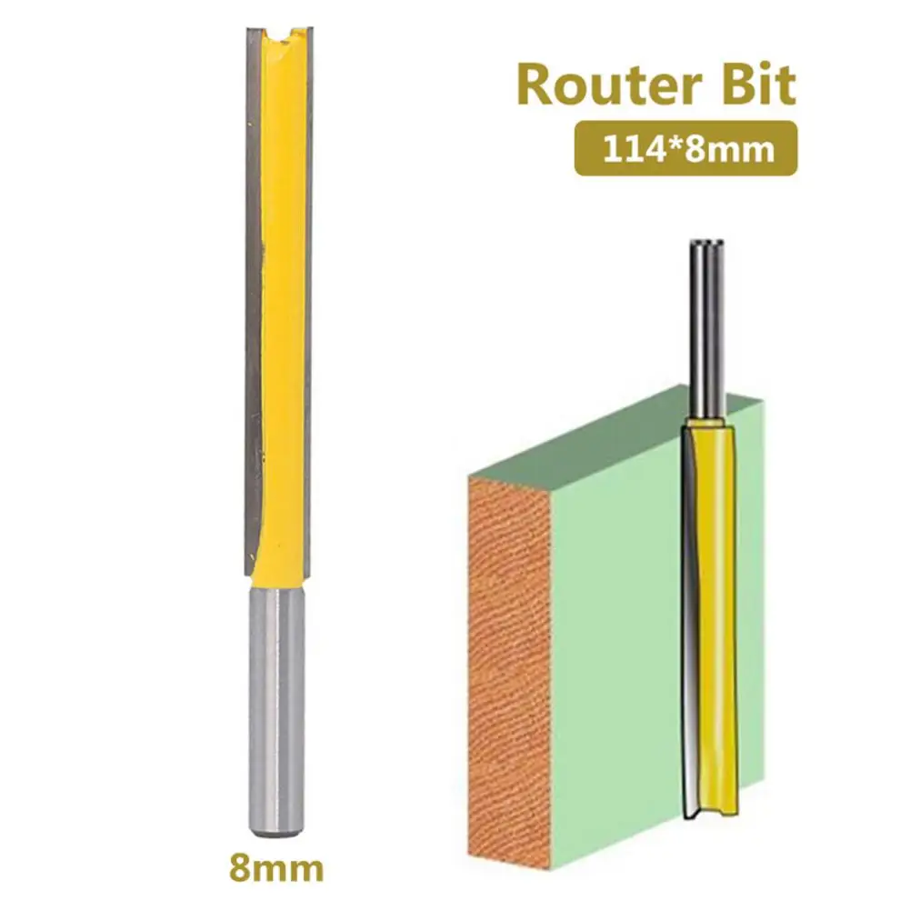 

8mm Shank Lengthened Straight Trimming Cutter Router Bit