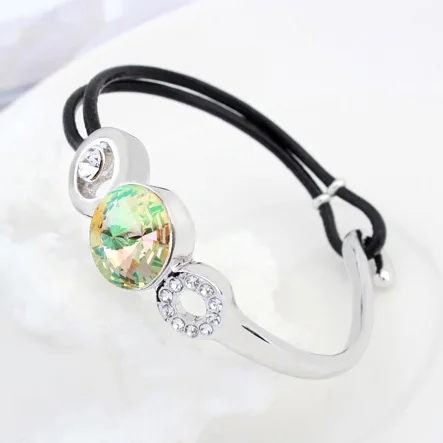 Браслет женский из натуральной кожи с кристаллами Сваровски|crystal swarovski bracelet|luxury