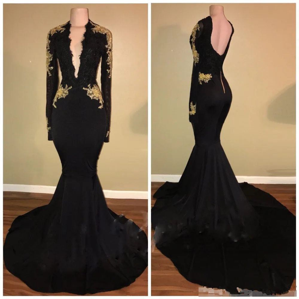 Новые африканские черные и золотые Выпускные платья Русалочки сексуальные с