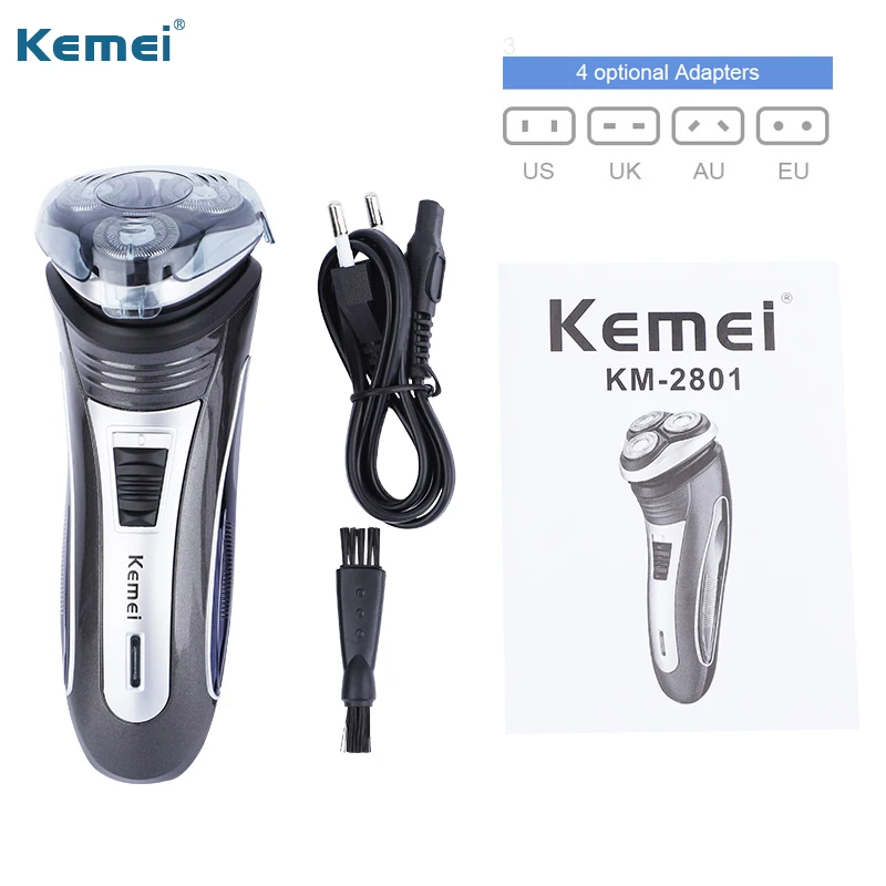 Kemei 2801 электробритва, Мужская Профессиональная перезаряжаемая Бритва для бороды, электрический триммер для бороды, бритва Kemei