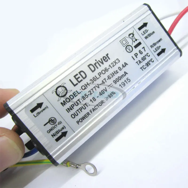 5 шт. 6-12x3W DC18-40V 900mA 220V светодиодный драйвер 18w 30w 36w источник питания IP67