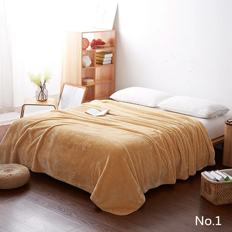 Светло-коричневый чистый цвет постельные принадлежности одеяло дизайн флисовые