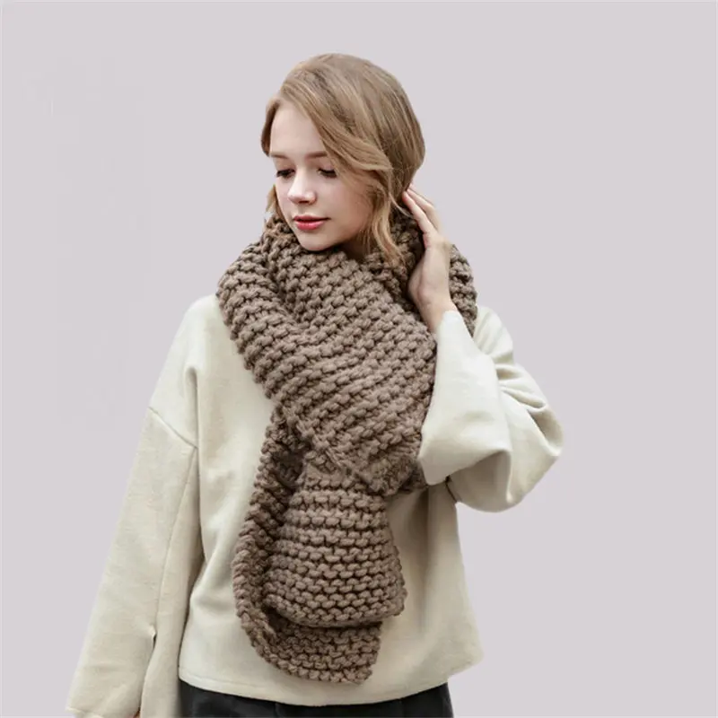 420 г/шт. зимние шерстяные шарфы ручной работы модный вязаный шарф мягкие толстые